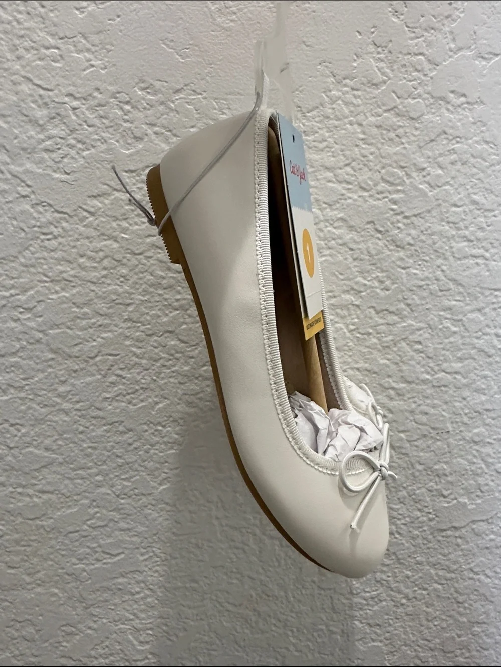 Cat & Jack White Girls' Bow Ballet Flats Wedding